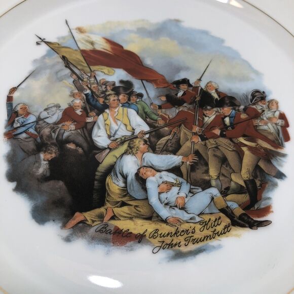 COLLECTOR'S BATTLE OF BUNKERHILL BICENTENNIAL PLATE 1776-1976 FAMOUS ARTWORK - Picture 2 of 6